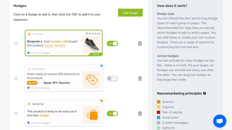 nudgify social proof notifications for your shopify store ecommerce