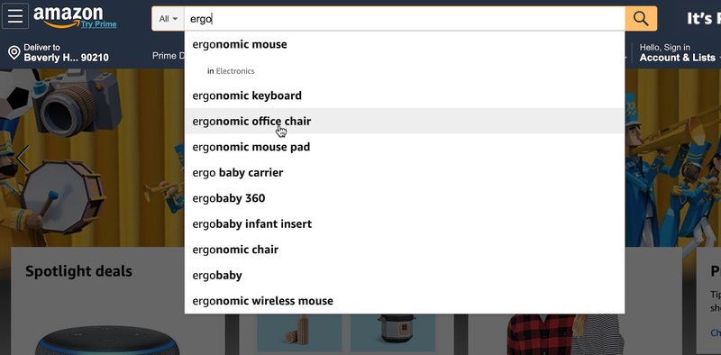 amazon autocomplete autofill suggestions