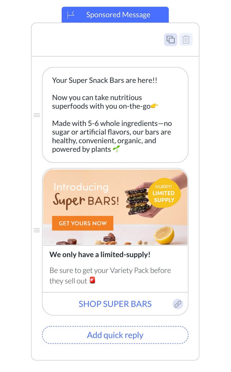 superfoods-product-launch-on-messenger-as-a-chat-message
