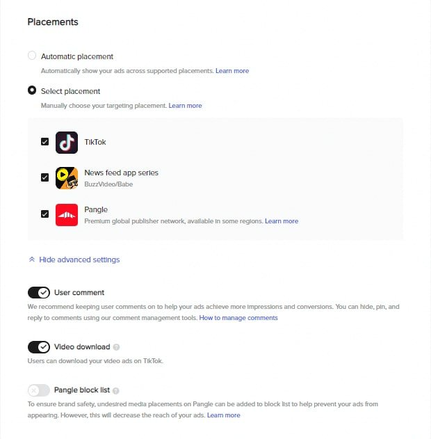 tiktok-ad-placement-options