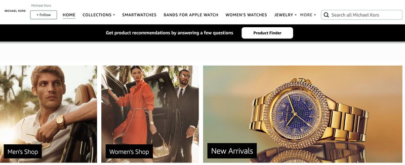 Michael Kors Amazon storefront 