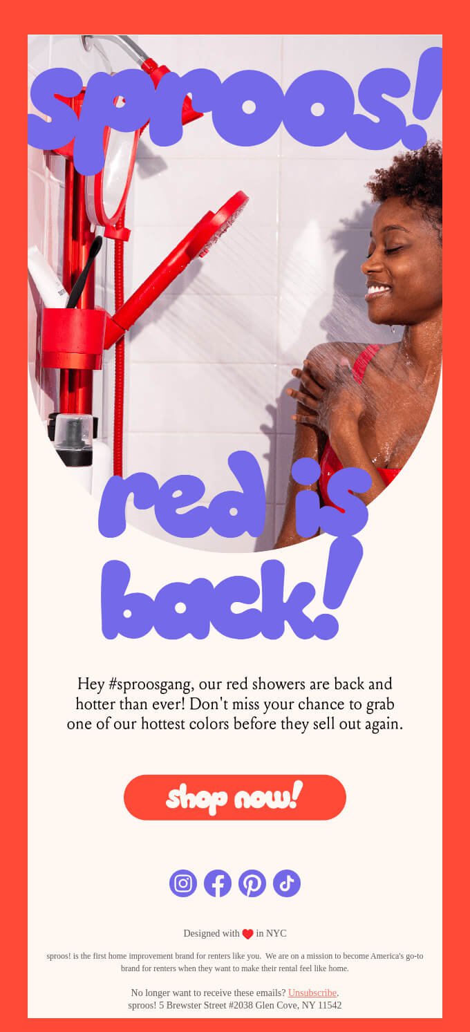 back in stock email example