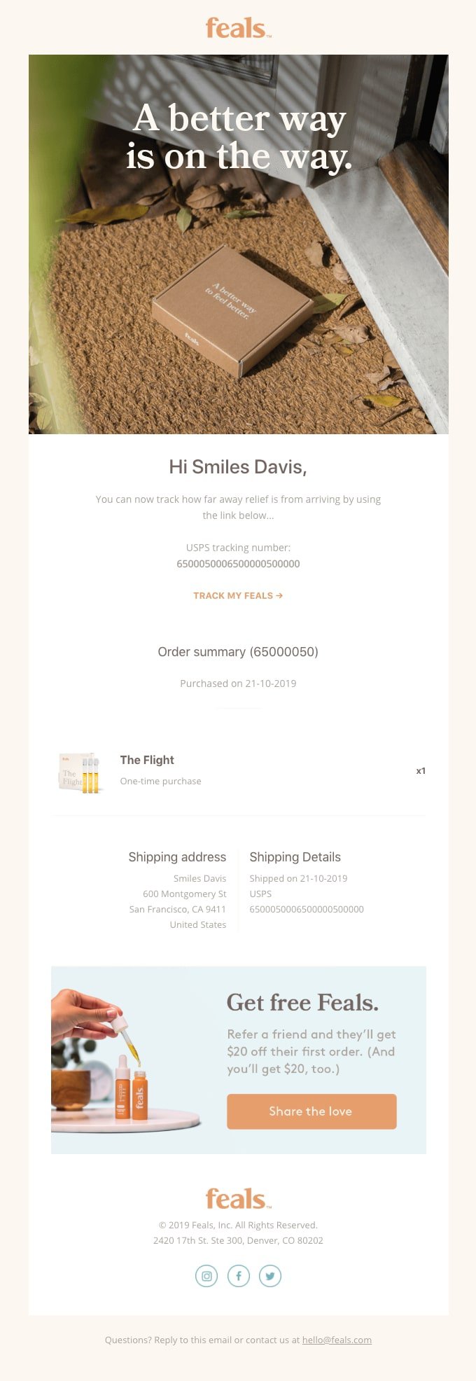 feals-shipping-confirmation-email
