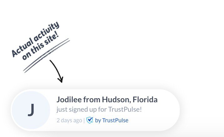 trustpulse social proof example