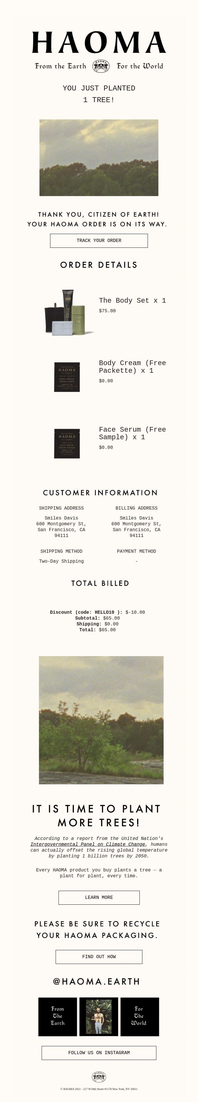 haoma-post-purchase-email