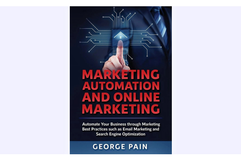 a book cover with a hand touching a button