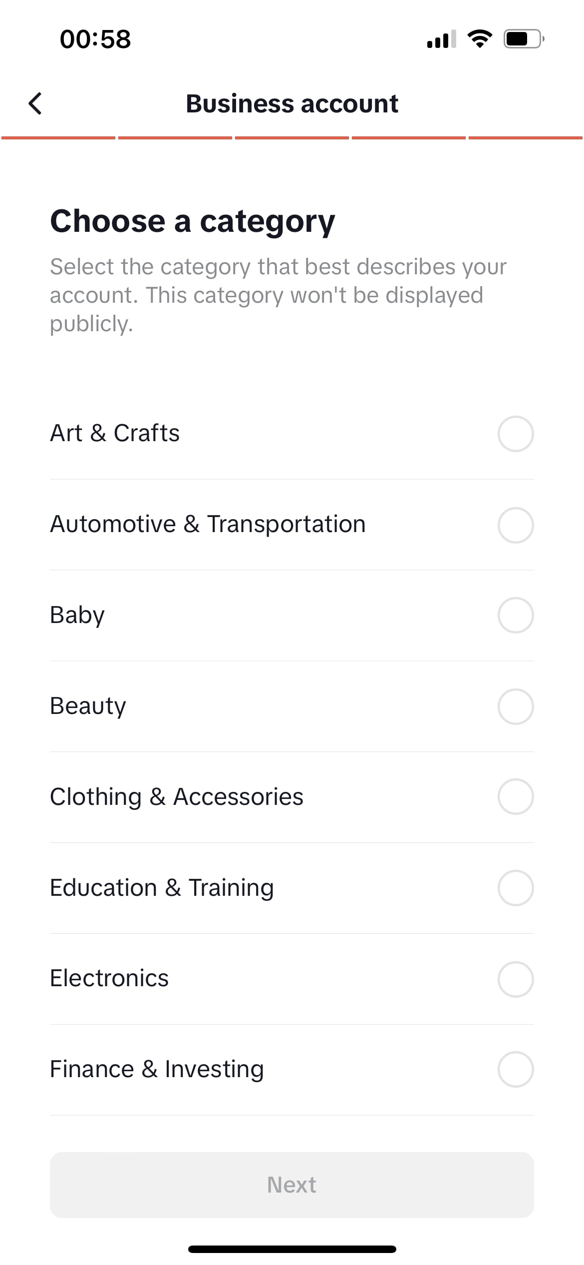 tiktok-business-acount-category-options
