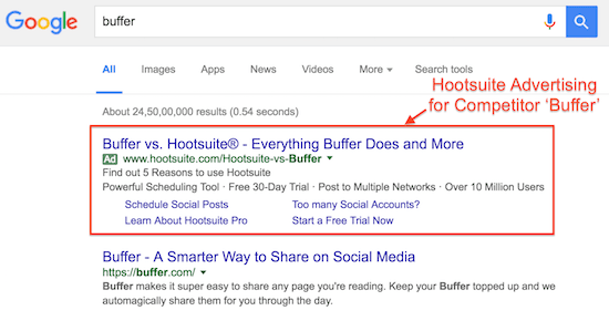 bidding on competitor keywords on ppc