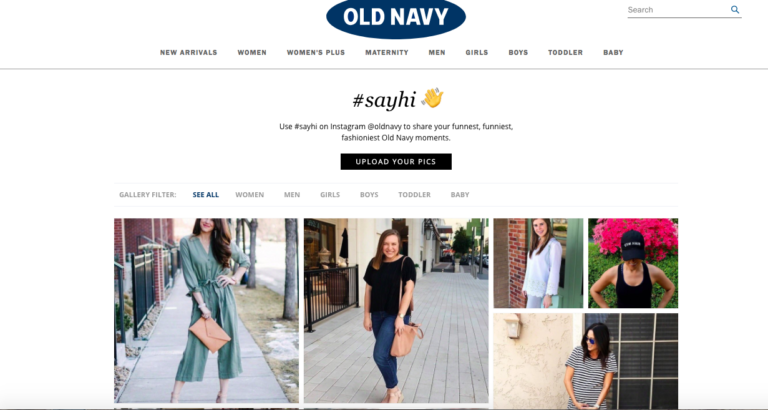 pixlee ugc gallery old navy example