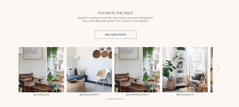 ecommerce brightech ugc example home decor pixlee widget