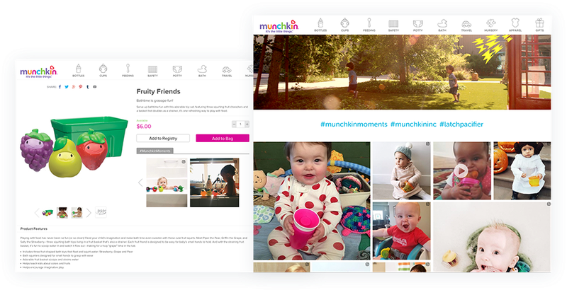 Munchkin UGC example with Pixlee product gallery