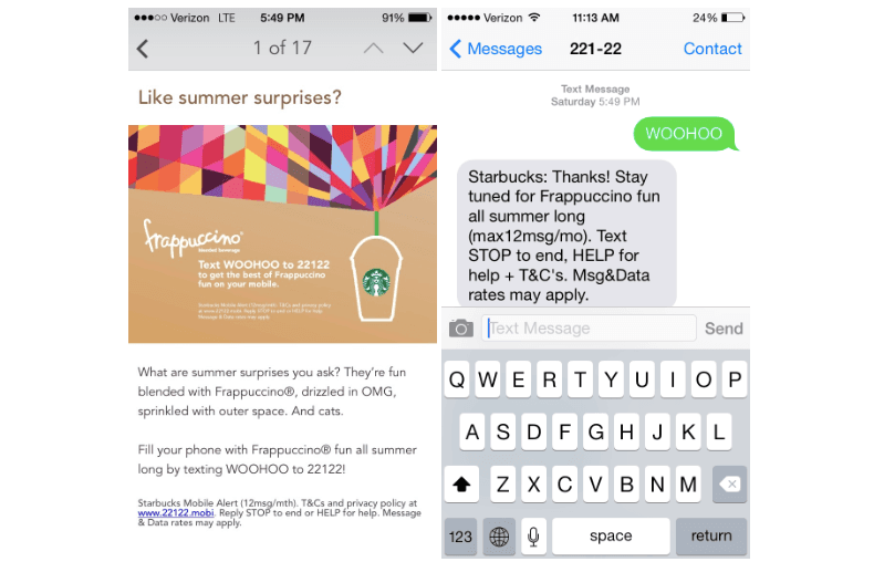 starbucks-sms-marketing-giveaway