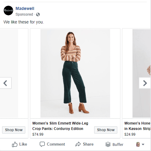 madewell-facebook-retargeting-ad