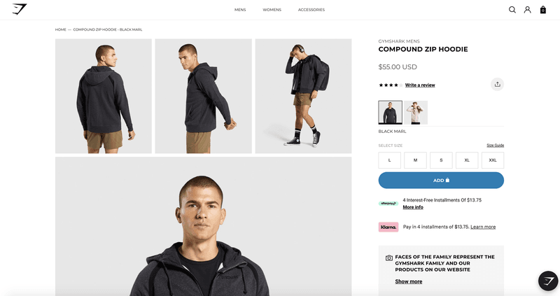 gymshark compound zip hoodie